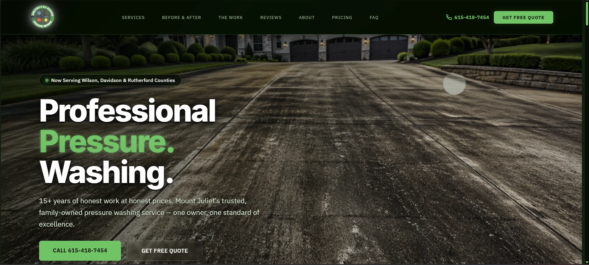 Gwaltney's Pressure Washing homepage
