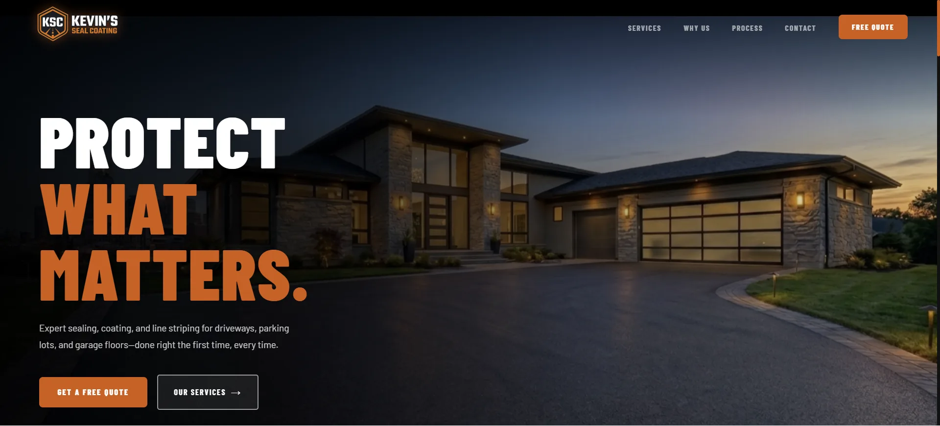 Kevin's Seal Coating homepage
