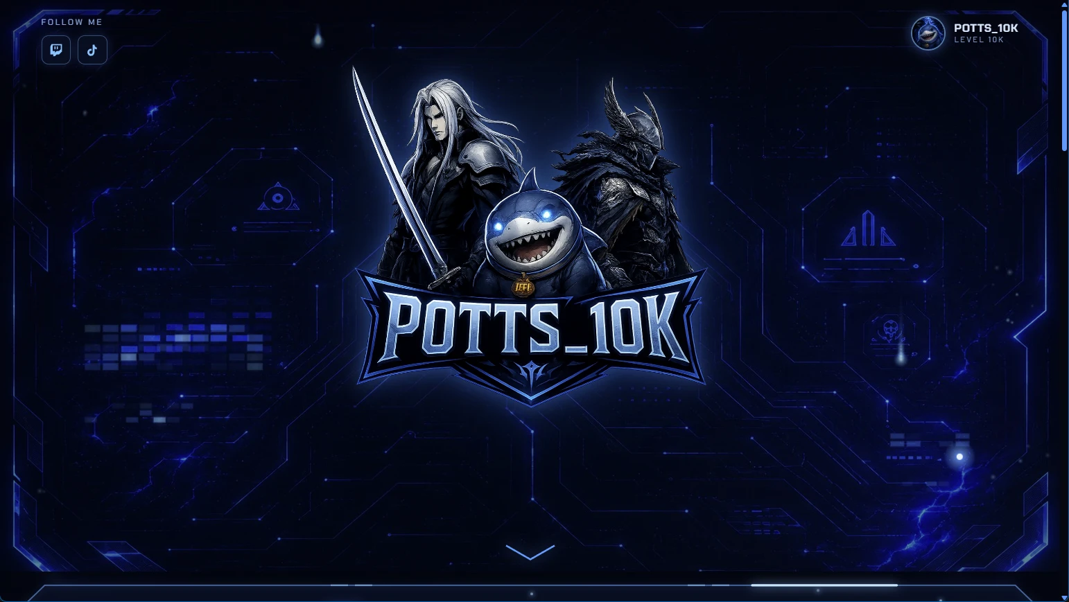 Potts10k website homepage — gaming and streaming site designed by AdLogic